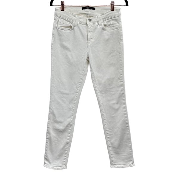 J. Brand Mid-Rise Slim Blanc White Ankle Jeans Size 28 - Picture 1 of 8